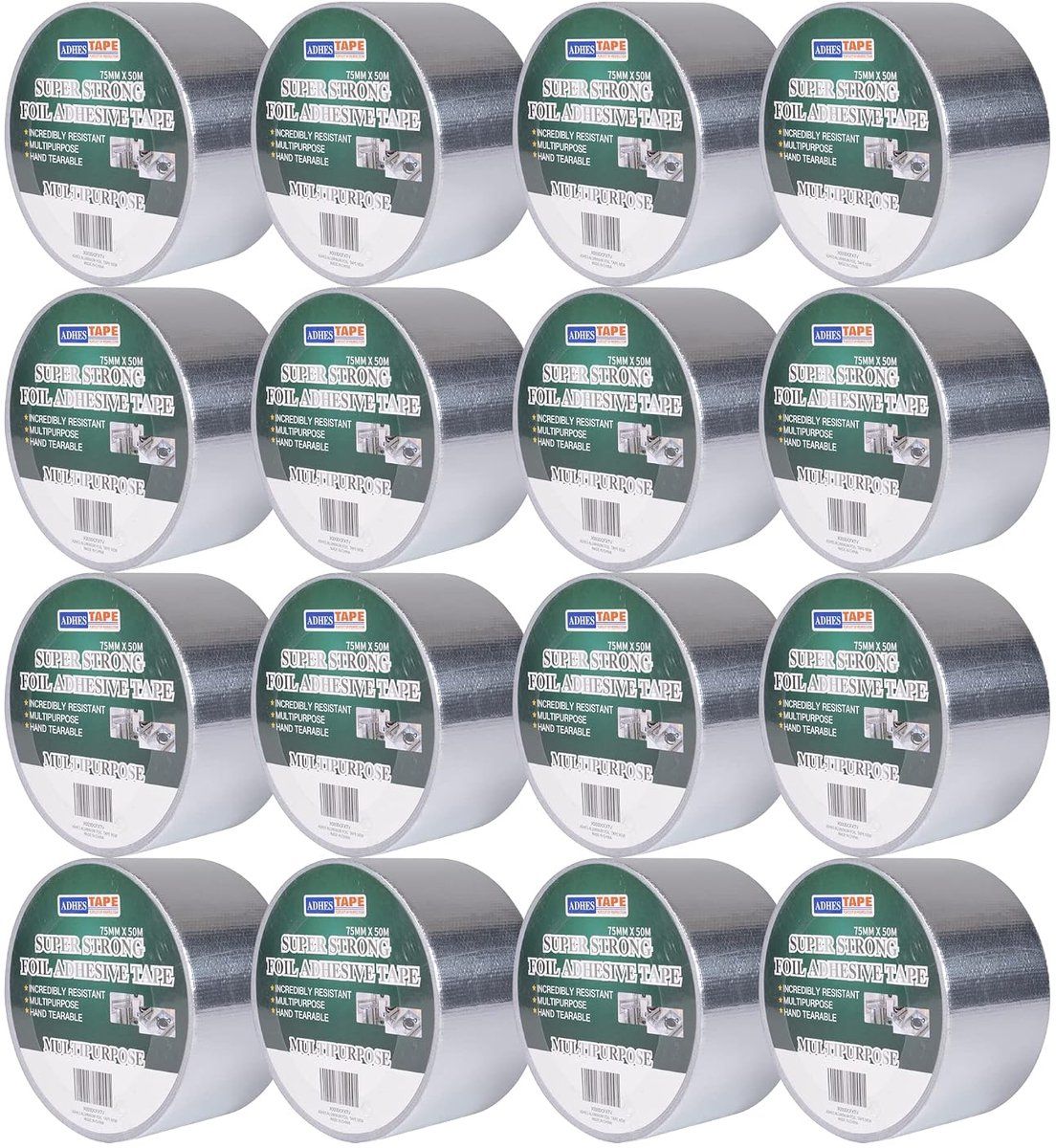 Aluminium tape 75mm x 50m - versterkt met glasweefsel - hittebestendig tot 100°C - ideaal voor metaalverbindingen - ShopVlot
