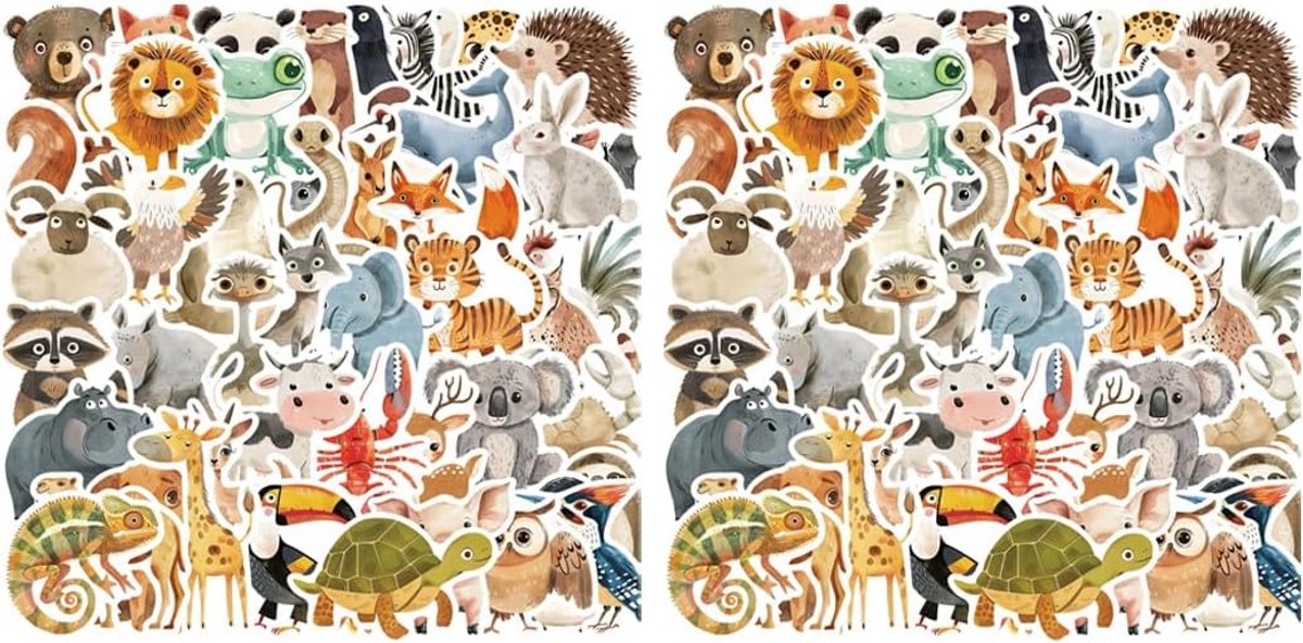 Dierenstickers 100 Stuks - Schattige Dieren - Waterproof - Voor Laptop, Telefoon en Flessen - ShopVlot
