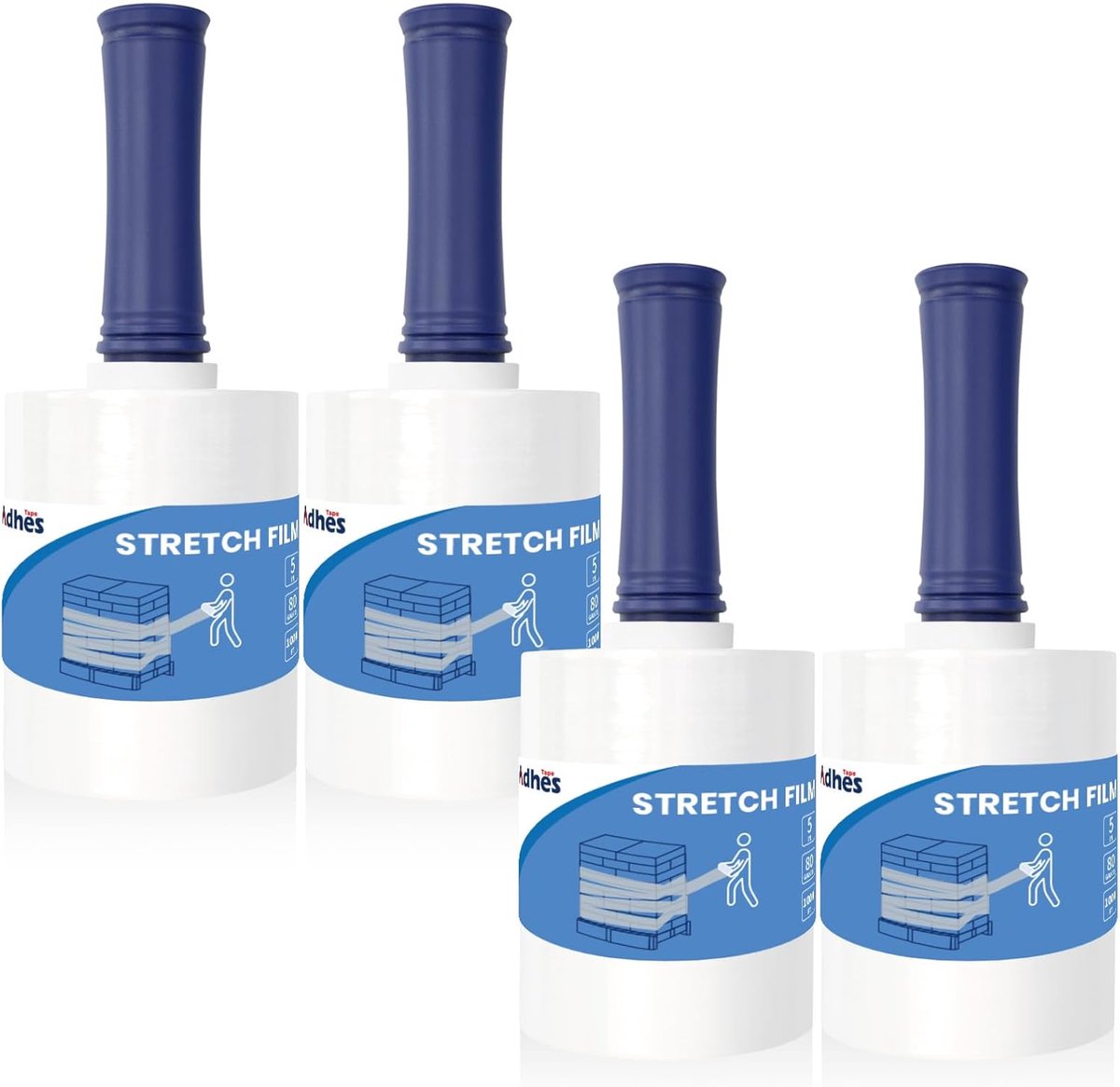 Plastic stretch film 80 gauge - 5" x 1000ft - 4 rollen - ideaal voor veilig verpakken - ShopVlot