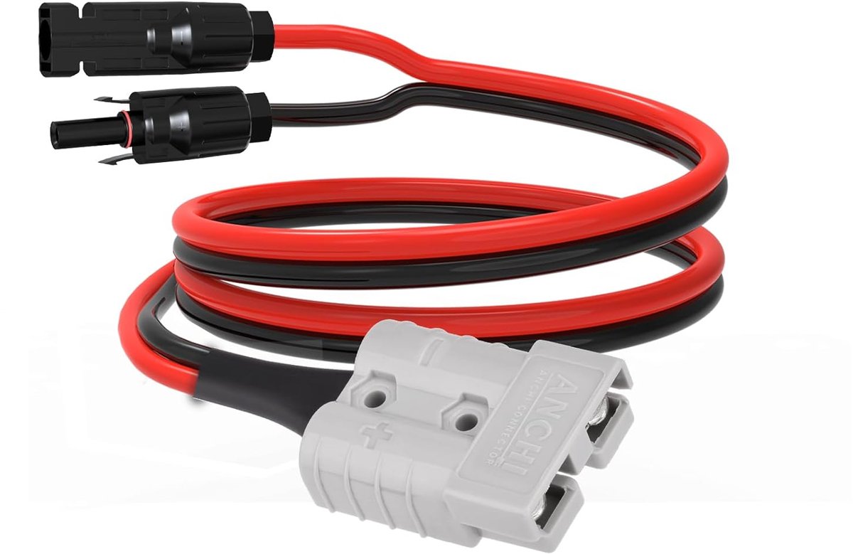 Solar kabel 10 AWG - Anderson 50A naar Solar plug - 60 cm - Duurzaam materiaal - Ideaal voor zonnepanelen - ShopVlot