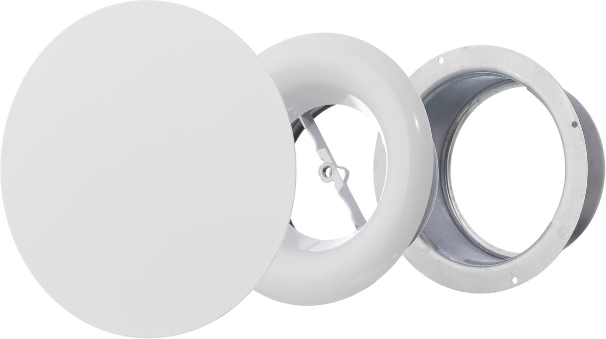 Ventilatierooster 100mm - Wit Metaal - Verstelbare Luchtklep - Efficiënte ventilatie voor badkamer en keuken - ShopVlot