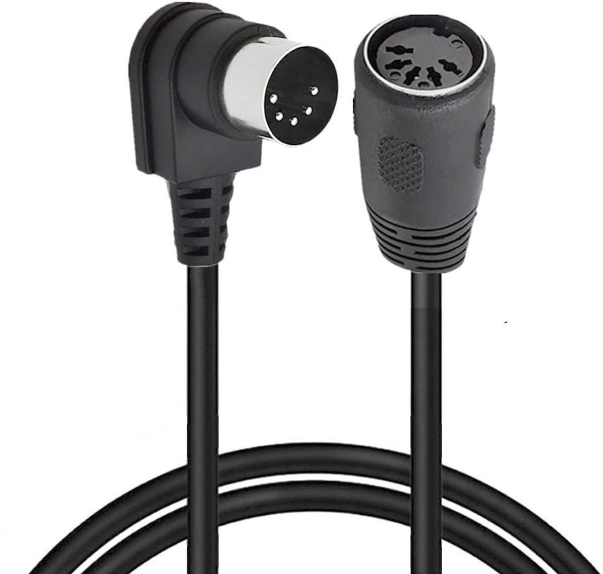 MIDI DIN verlengkabel 1,5m - 90 graden hoek - audio MIDI adapter - ideaal voor keyboards - ShopVlot