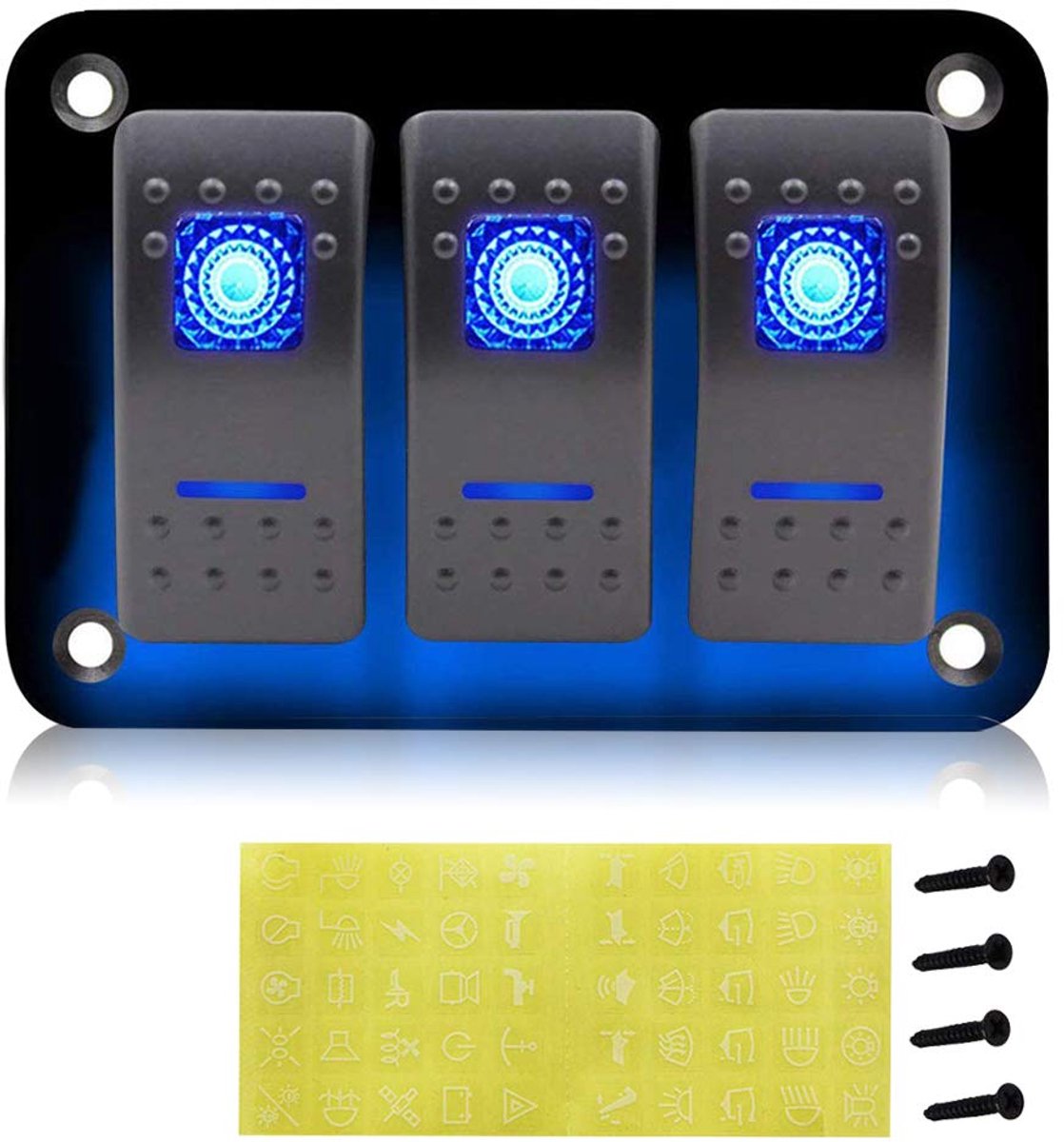 Rocker switch 3-weg - aluminium - waterdicht - ideaal voor LED verlichting - ShopVlot