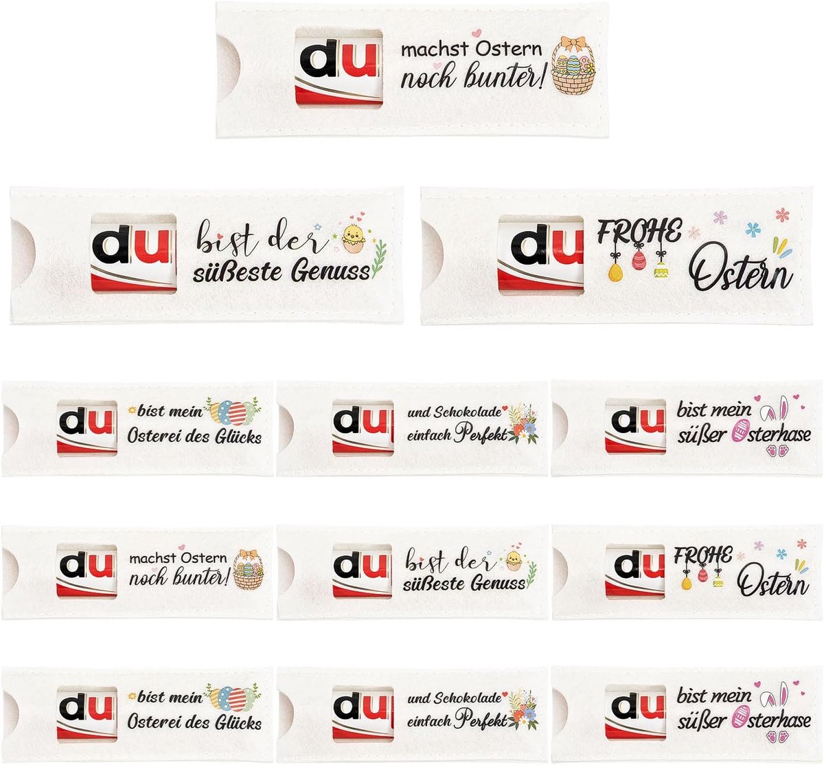 Cadeaus voor Pasen - 12 vilten hoezen - vrolijke paasmotieven - persoonlijke decoratie - ShopVlot