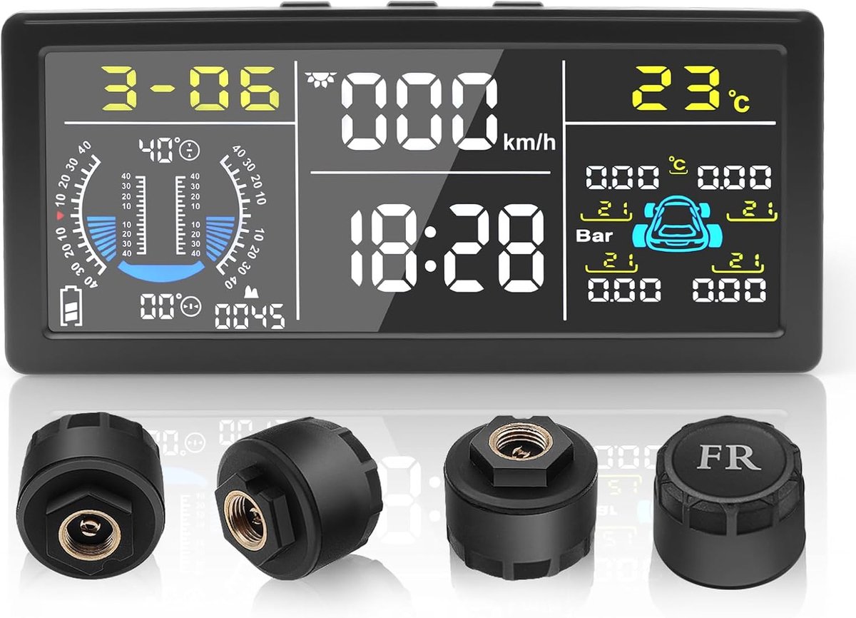 Tire Pressure Monitoring System - 0-199Psi/9.9 Bar - Met Slope, Altitude en Snelheidsdetectie - ShopVlot