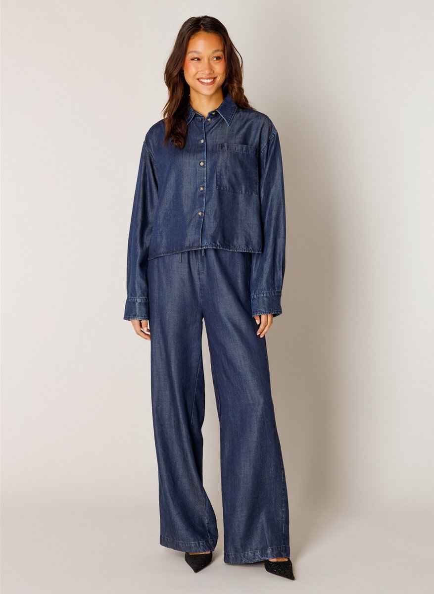 BASE LEVEL Bea denim Blouses - Mid Blue - maat 46