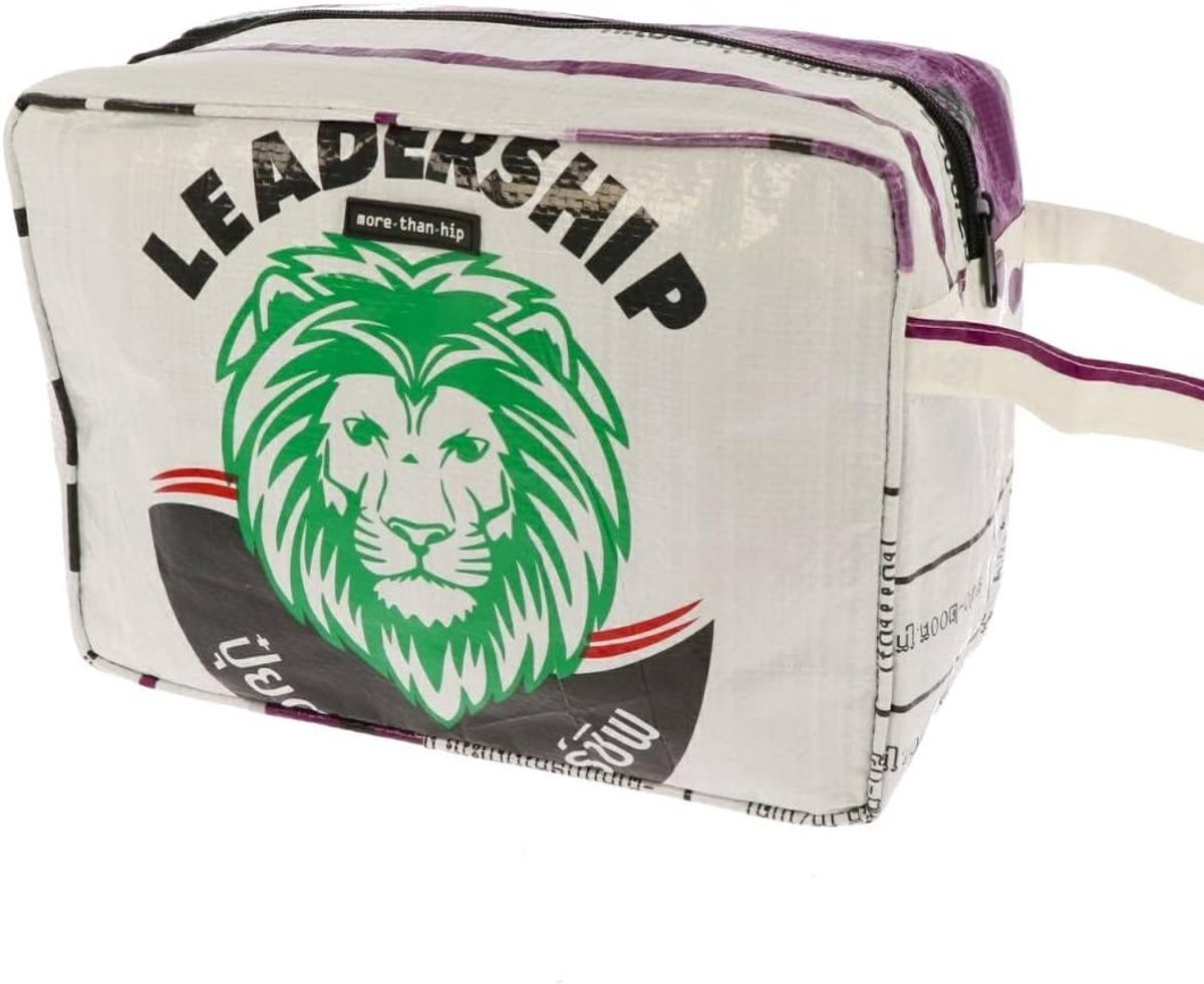 Toilettas waterproof 27 x 19 x 11 cm - gerecycled cementzakken - ruime organizer - ideaal voor op reis - ShopVlot