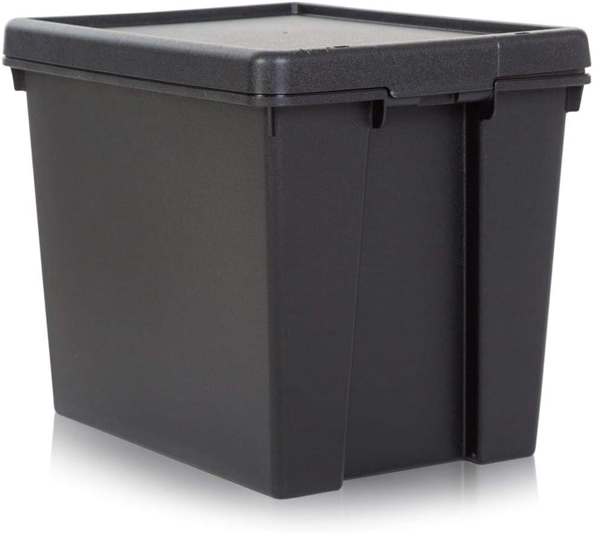 Recyclingbin 24 liter met deksel - zwart - stevige kunststof - ideaal voor afvalscheiding - ShopVlot