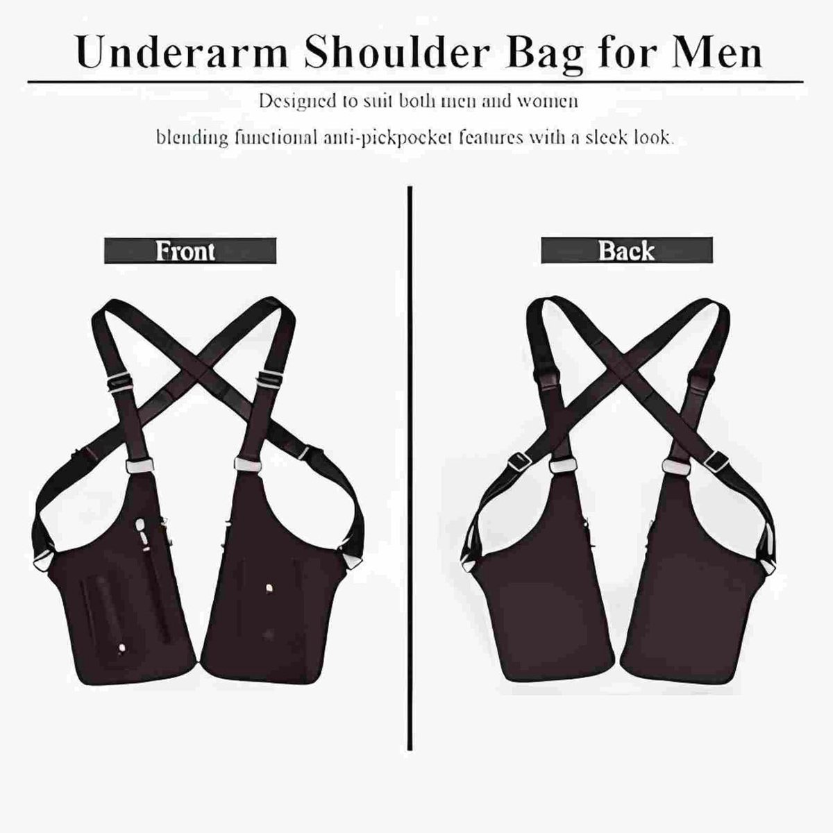 Schoudertas unisex - hoogwaardige nepleer - anti-diefstal ontwerp - veilig onderweg - ShopVlot