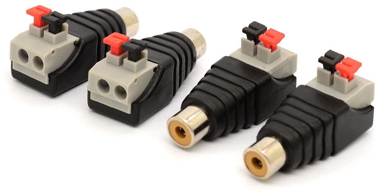 Adapter phono cinch plug - 2 schroefaansluitingen - audio en video verbinding - ideaal voor oudere apparaten - ShopVlot