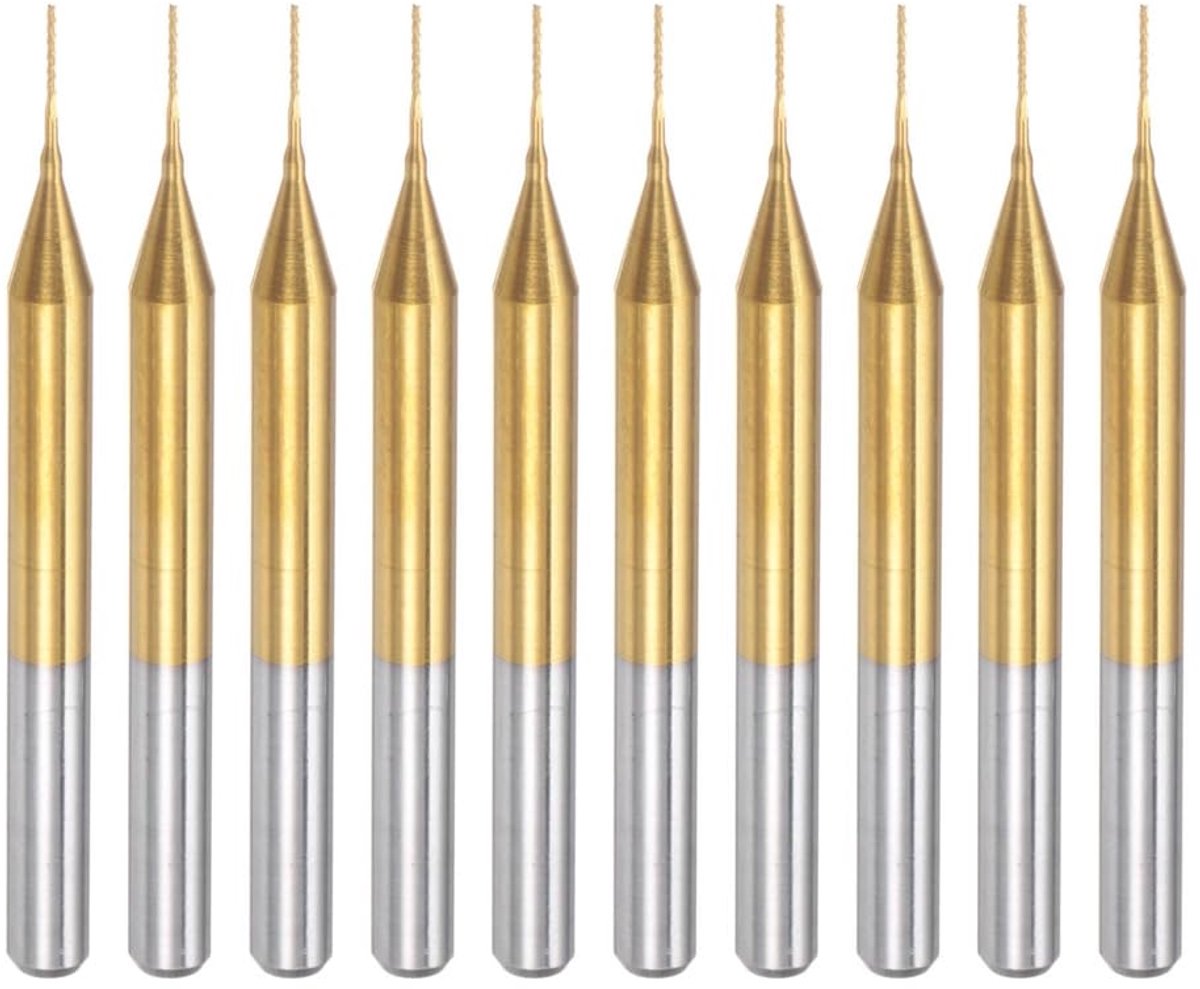 CNC-frees 0,4 mm - titanium gecoat hardmetaal - hoge slijtvastheid - ideaal voor printplaatmachines - ShopVlot