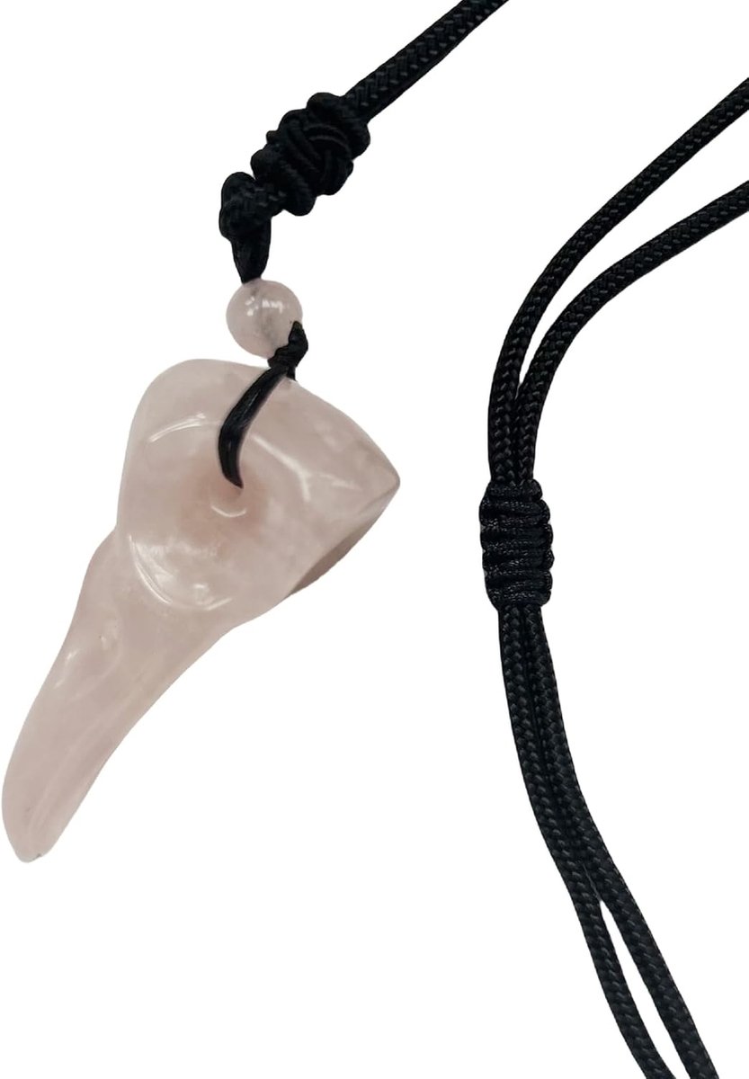 Halsketting met natuurlijke kraaienskull kristallen - verstelbare band - met genezende stenen - unieke uitstraling - ShopVlot