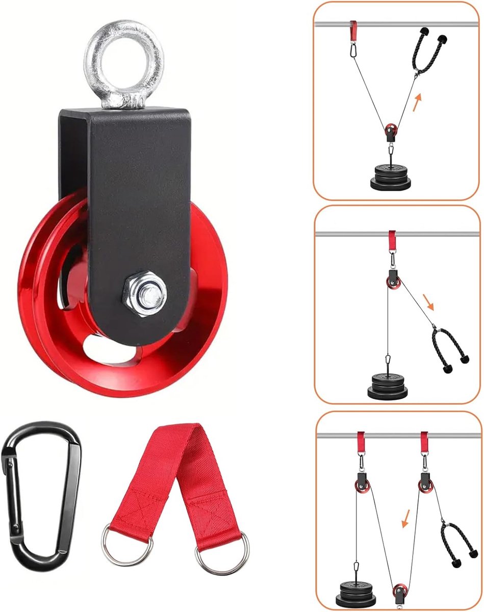 Aluminium Katrol 90mm - Katrol met U-beugel - Stil en duurzaam - Ideaal voor fitnessapparatuur - ShopVlot