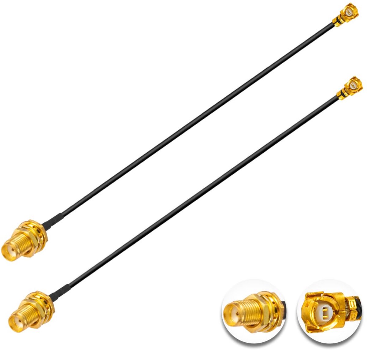 Coaxiaal kabel 25cm - U.F.L1 naar SMA female - Mini coaxiale pigtail - Geschikt voor wifi antenne - ShopVlot