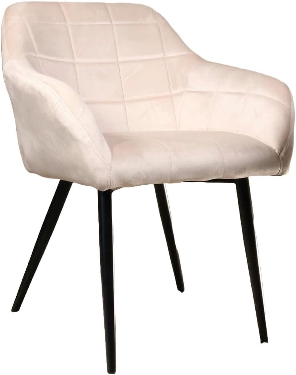 Eetstoel met armleuning Barbara zand - comfortabel - eenvoudige montage - ideaal voor diners - ShopVlot