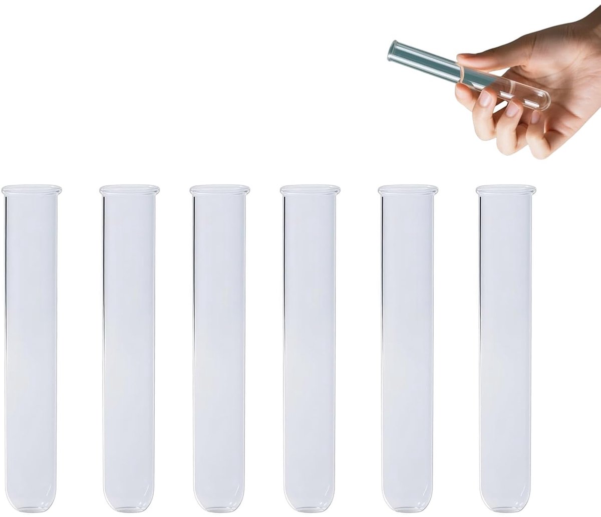 Proefbuisjes voor bloemen 20 x 120 mm - borosilicaatglas - herbruikbaar - houdt bloemen vers - ShopVlot