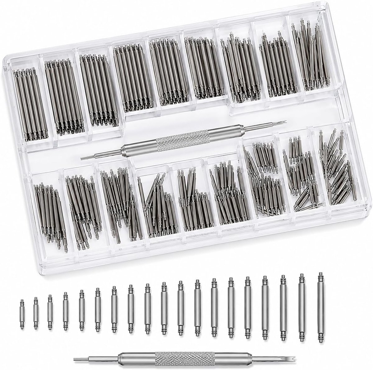 Horloge reparatiekit 144-delig - met verenpennen en clips - voor horlogebandjes - compleet voor horlogeherstellingen - ShopVlot