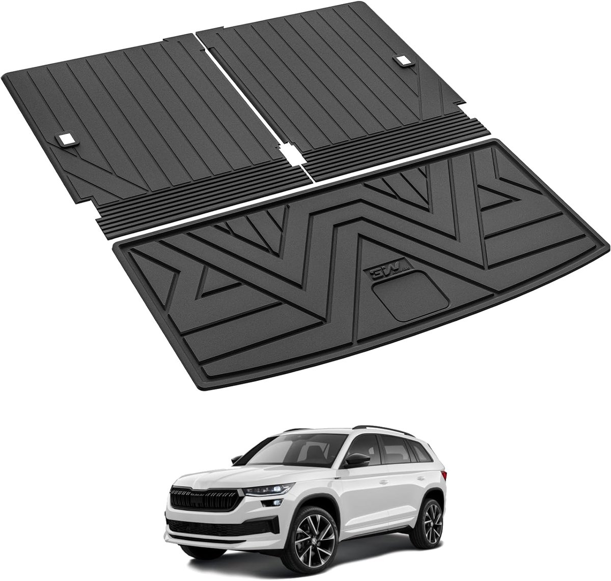 Autostoelmat Skoada Kodiaq Mk2 2024 2025 - TPE Thorex - Waterdicht en Antislip - Ideale Bescherming - ShopVlot