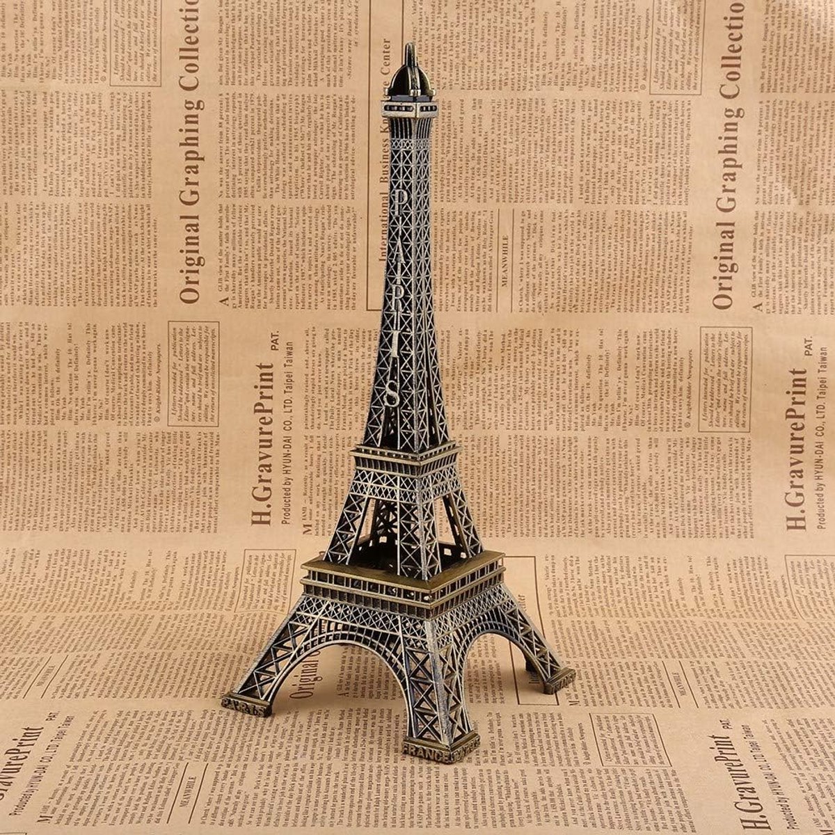 Eiffel Tower model - vintage metalen replica - 25 cm hoog - kunstzinnig decoratief stuk - ShopVlot