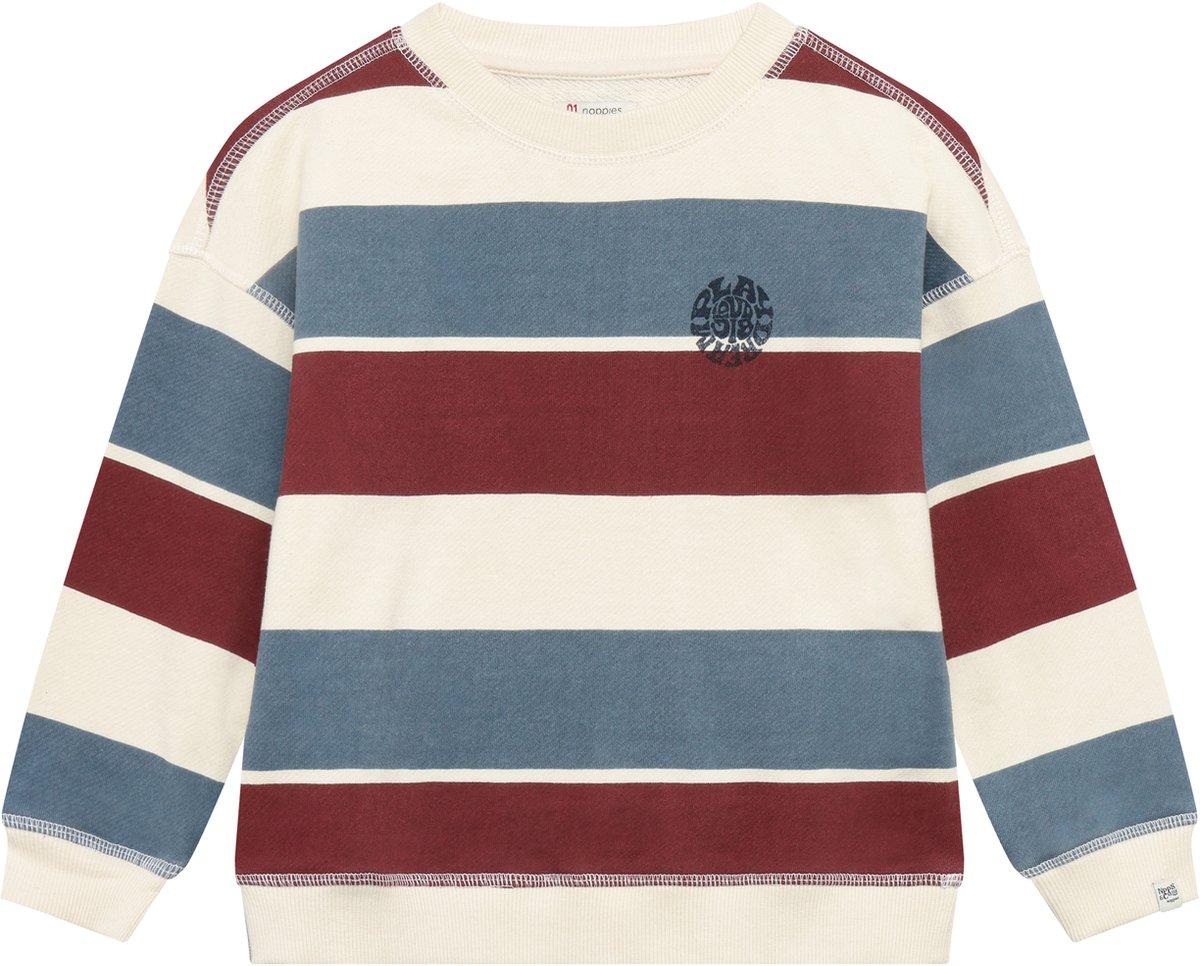 Noppies Trui stripe - Blue Mirage - Maat 128