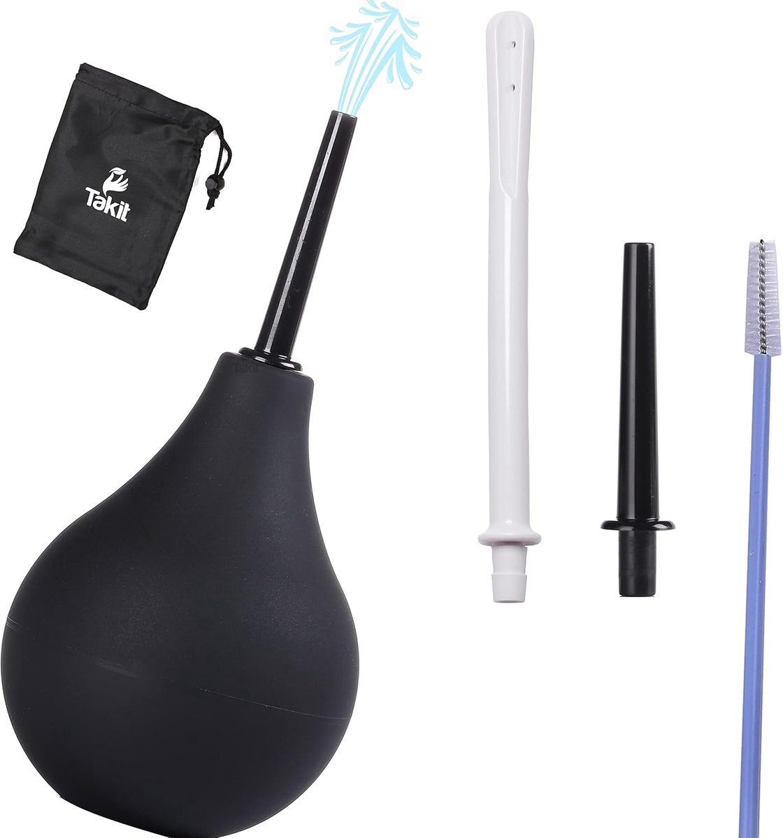 Shower set voor intieme hygiëne - 225ml medisch siliconen - incl. 3 accessoires - ideaal voor darmreiniging - ShopVlot