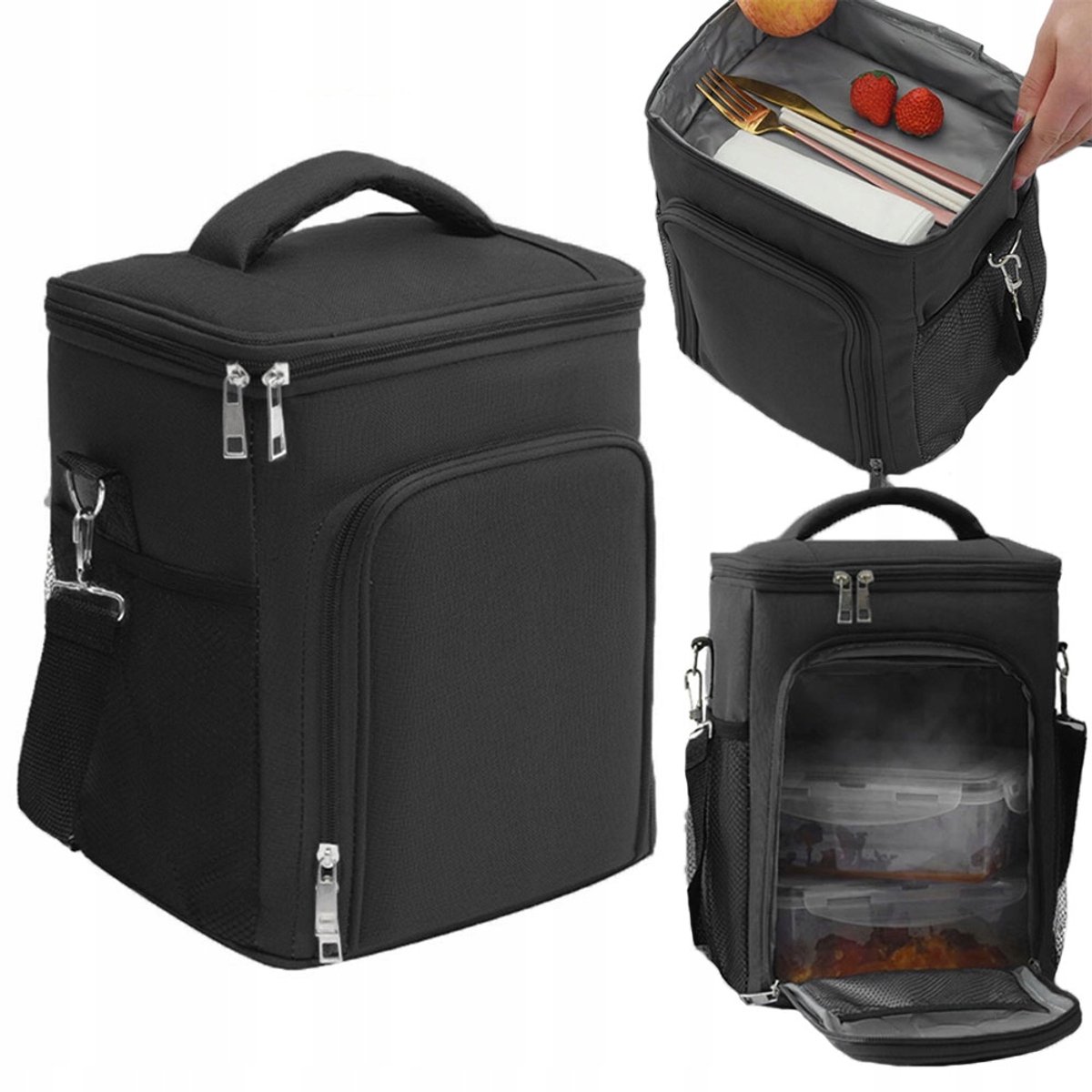 Isolatietas Koeltas Strand Picknick Lunchbox Kamperen 12L Zwart