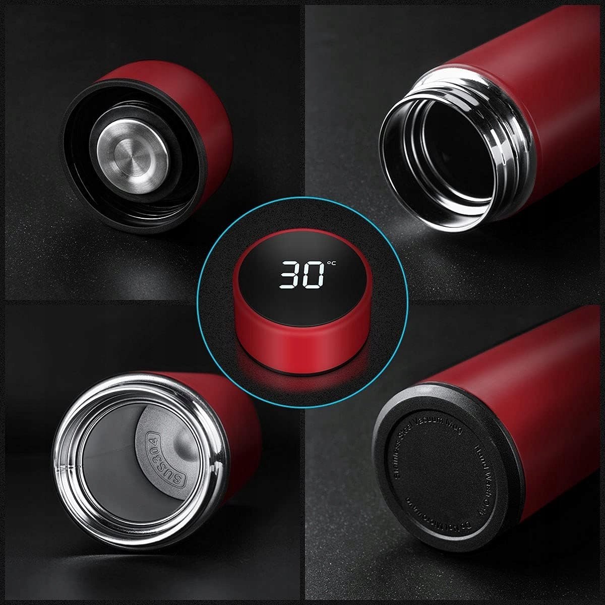 Rode Thermosbeker met Temperatuurdisplay - 450ml