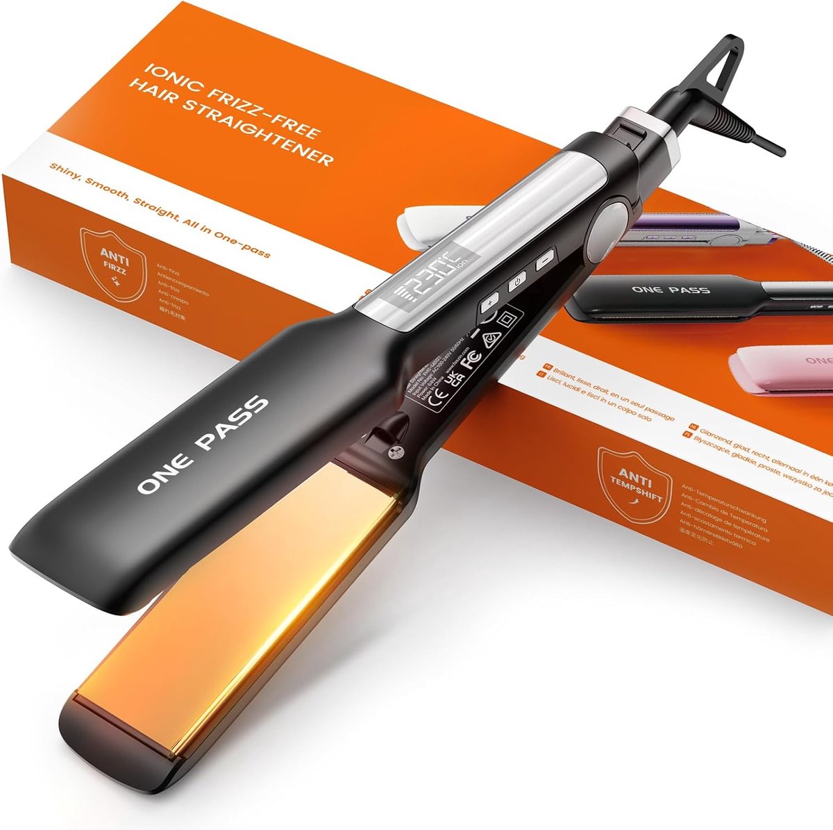 SnelShoppen - Professionele Stijltang met Titanium Platen, Snelle Opwarming, 11 Temperatuurniveaus, Negatieve Ionenfunctie, Ideaal voor Feest en Dagel
