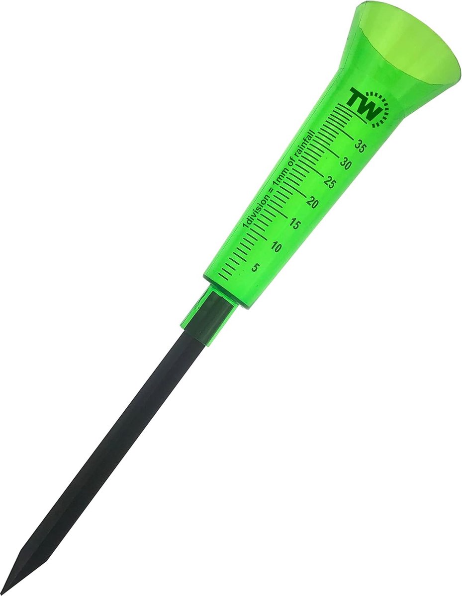 SnelShoppen - Thermometer World Regenmeter voor Tuin - Makkelijk Afleesbare Watermeter voor Neerslag - Ideaal voor Buiten, Tuin, Grondvocht en Regenwa