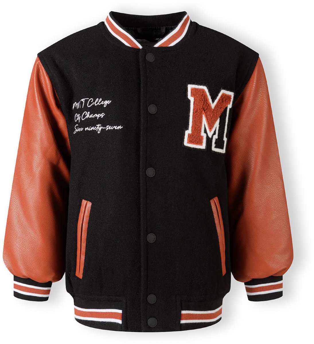 Minoti varsity jas jongens zwart - bomberjack