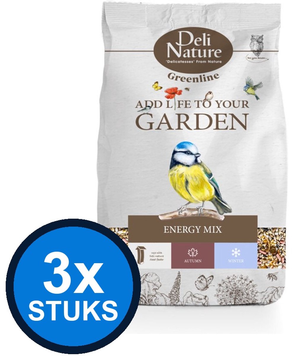 3x Deli Nature - Greenline energy mix 850gr - Vogelvoer - 850 g