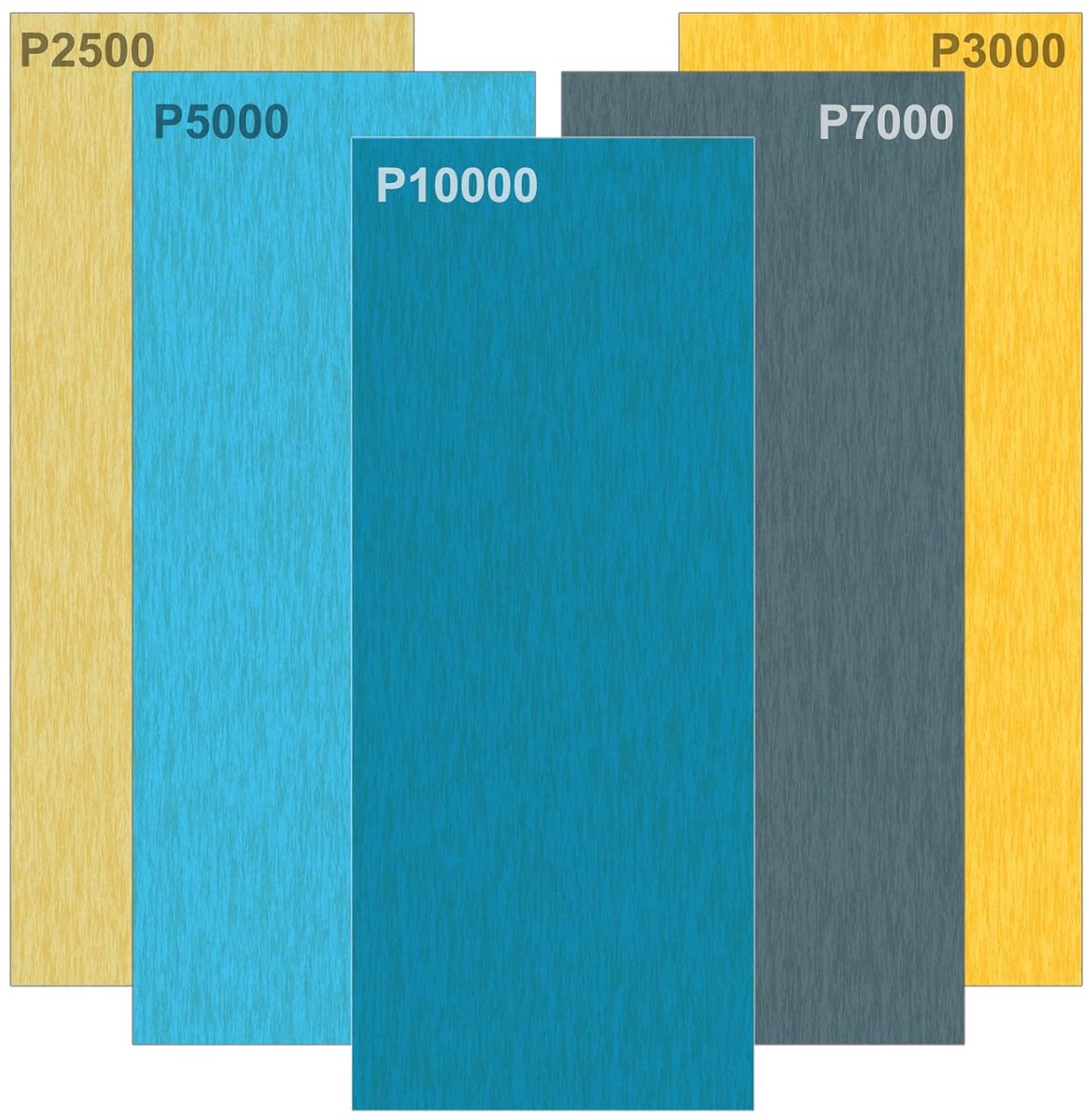 Thijox - Schuurpapier 30 stuks korrel 2500, 3000, 5000, 7000 en 10000, schuurbladen voor auto, houten meubels, steen, lak, metaal, glas, 9,3 x 23 cm