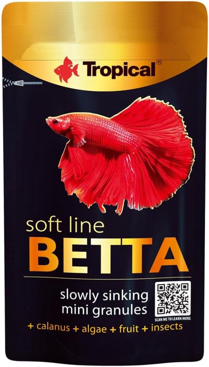 Thijox - Tropical Softline Betta Mini Korrels 5g - Langzaam Zinkend Voer voor Vechtvissen - Rijk aan Zoöplankton, Algen, Vruchten en Insecten, Astaxan