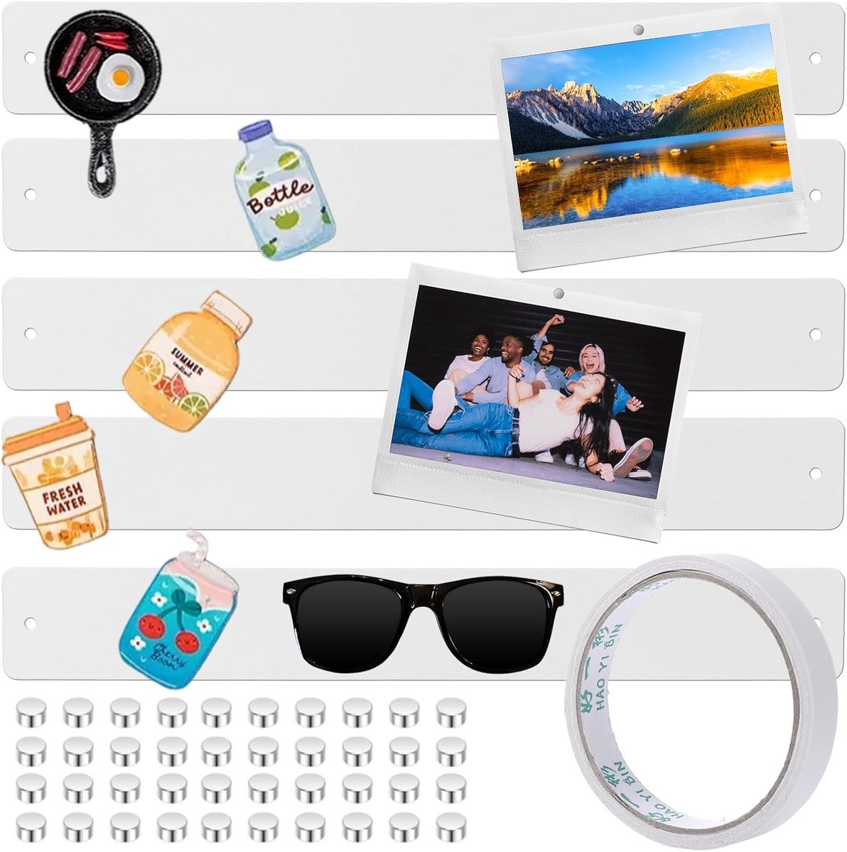 Magneetstrips 30 x 4 cm - zelfklevend - sterke hechting - ideaal voor documenten en foto's - ShopVlot