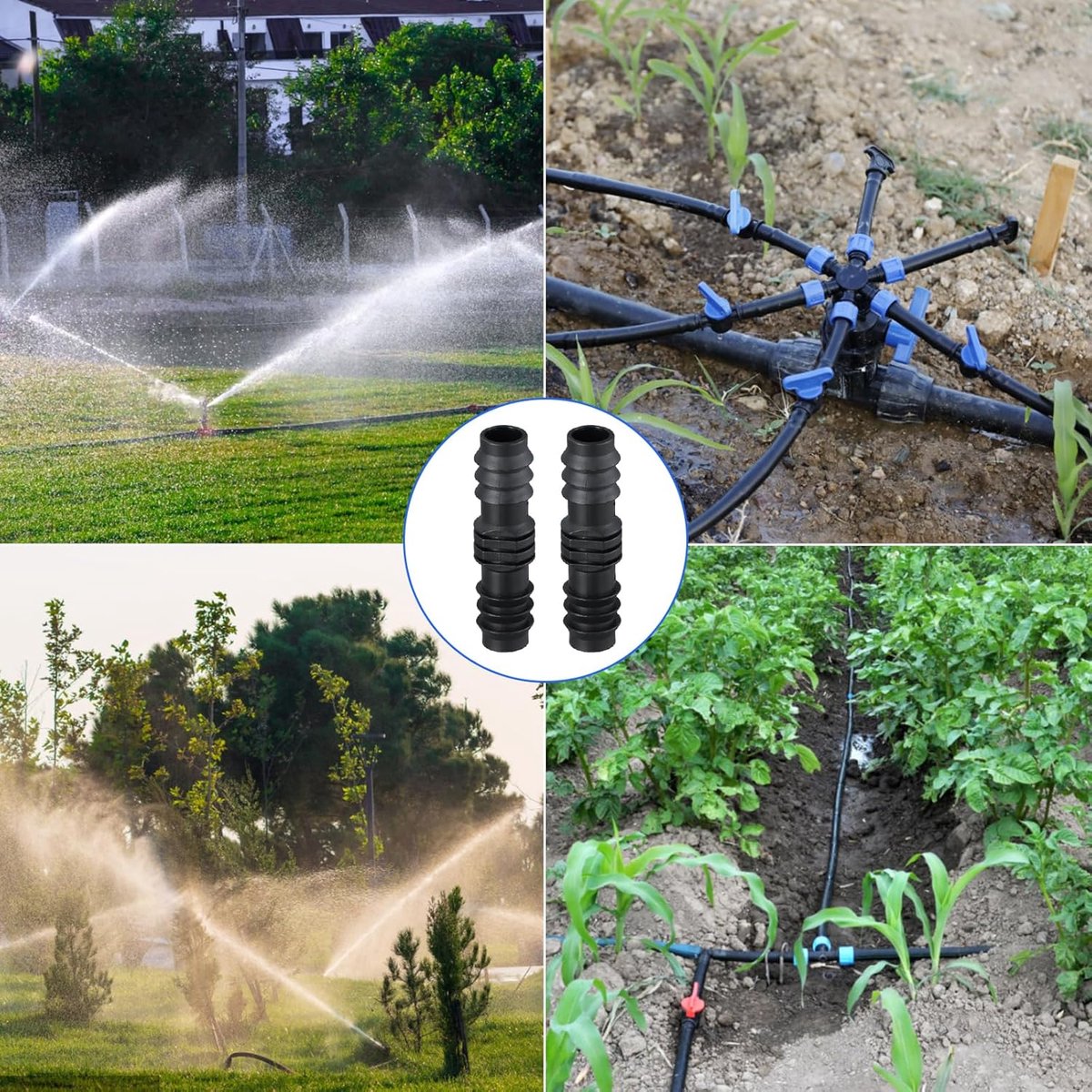 SnelShoppen - Pack van 30 Tuinslang Aansluitingen 16 mm, Kunststof Ribbel Slangverbindingen, Drip Irrigatie Aansluitingen voor Tuin en Irrigatiesystem