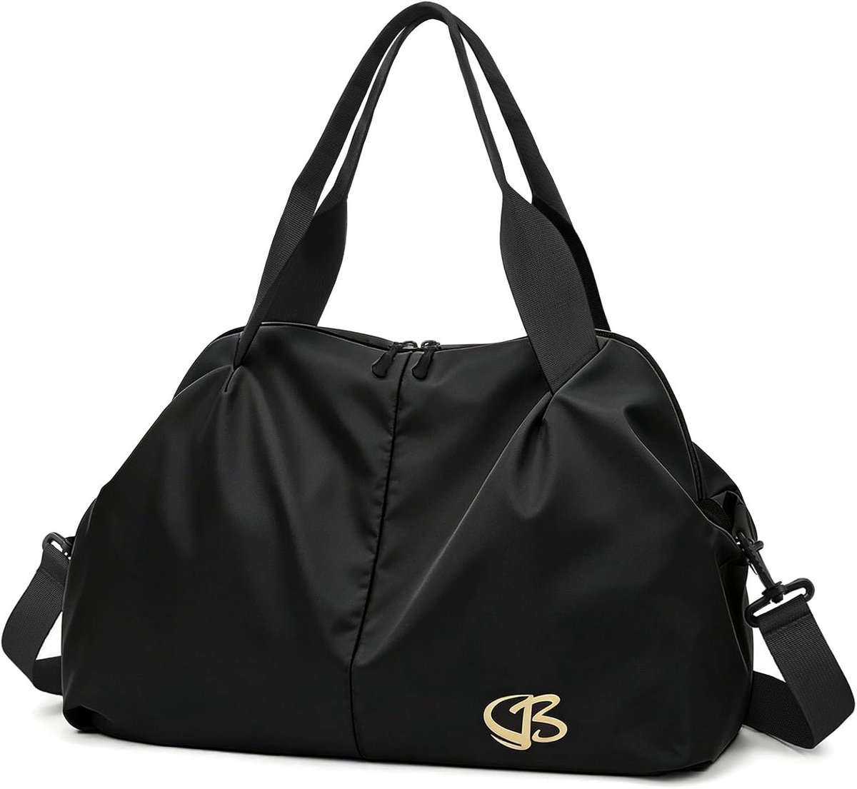 Thijox - Sporttas dames reistas klein 45x27x20 cm, roze zwart met nat vak, weekender sport duffel voor gym, uitjes en weekendtrips