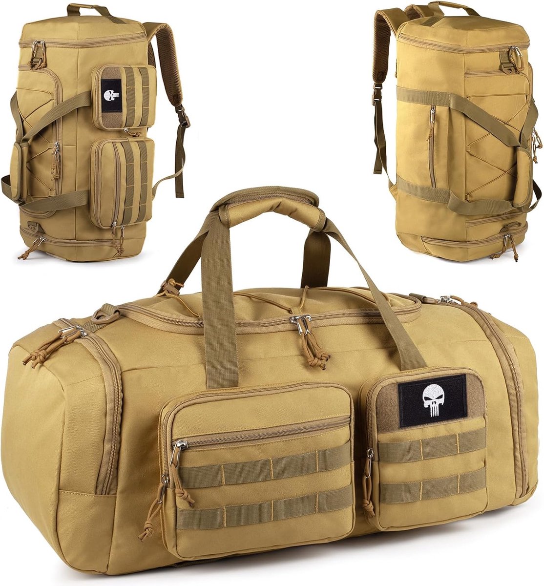 Thijox - Tactische Sporttas Heren 50L - Grote 3-in-1 Sport- en Reistas met Schoenenvak, Waterbestendig, Ideaal voor Weekendtrips, Korte Reizen en Over