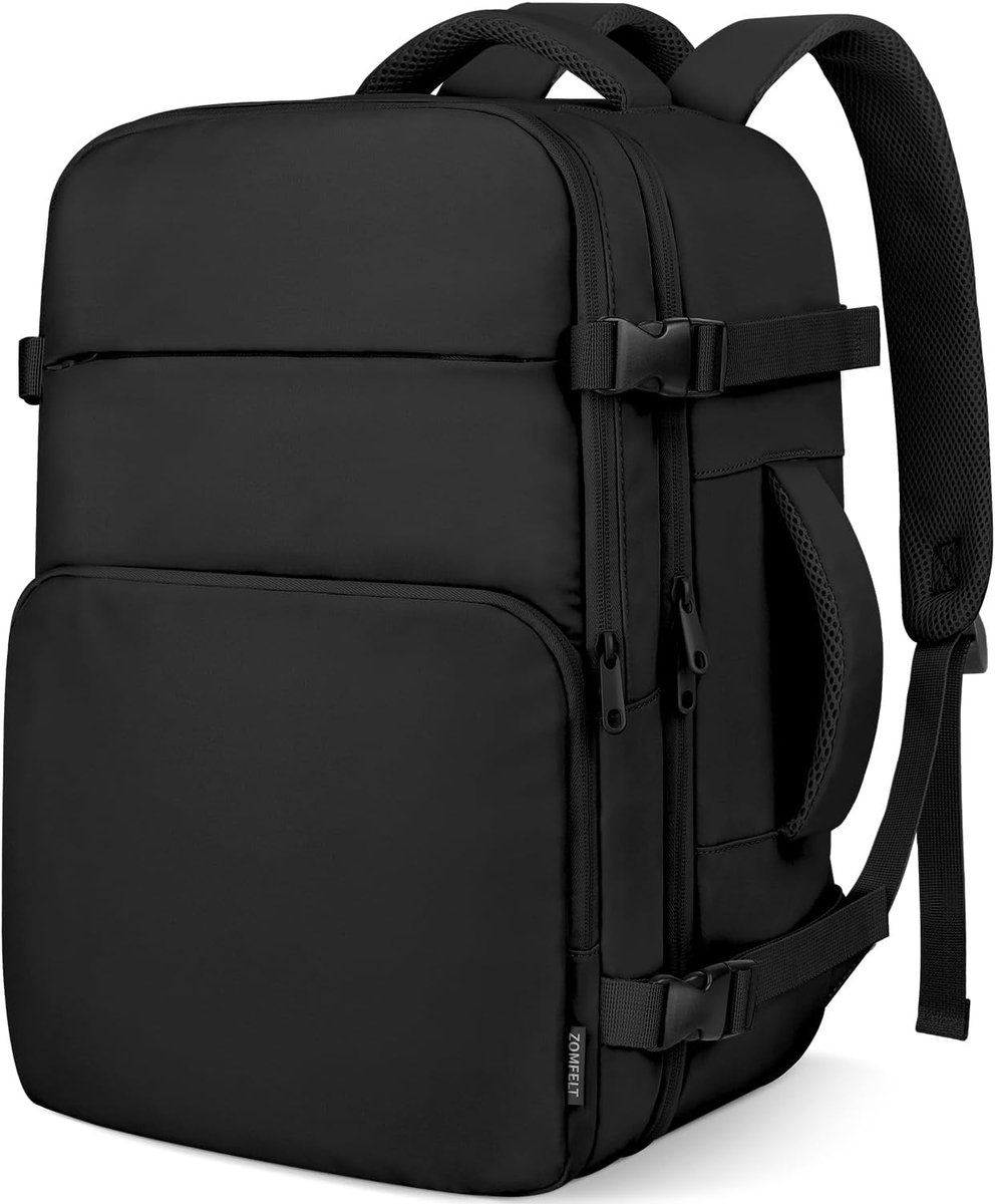 SnelShoppen - Zwart Ryanair Rugzak 40x30x20 Handbagage 24L Cabineformaat voor Ryanair, Easyjet, Wizz Air, Vueling - Waterdichte Reistas met Laptopvak