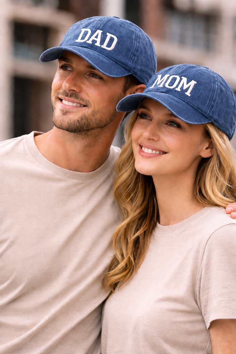 Set met 1 pet Mom en 1 pet Dad - - blauw - Mama - Papa - baby - genderreveal - babyshower