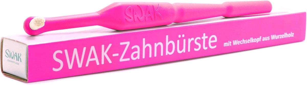 Thijox - SWAK 3.4 Miswak Roze Handtandenborstel - Natuurlijke Bio-Tandenborstel van Hout - Ergonomische Tandenborstel voor Dagelijks Gebruik