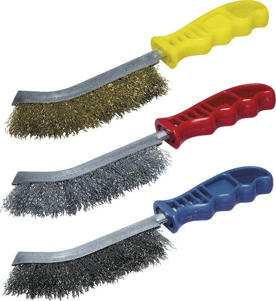 Brosse métallique acier, acier inoxydable, laiton 3 pièces Wolfcraft 2138000 1 pc(s)