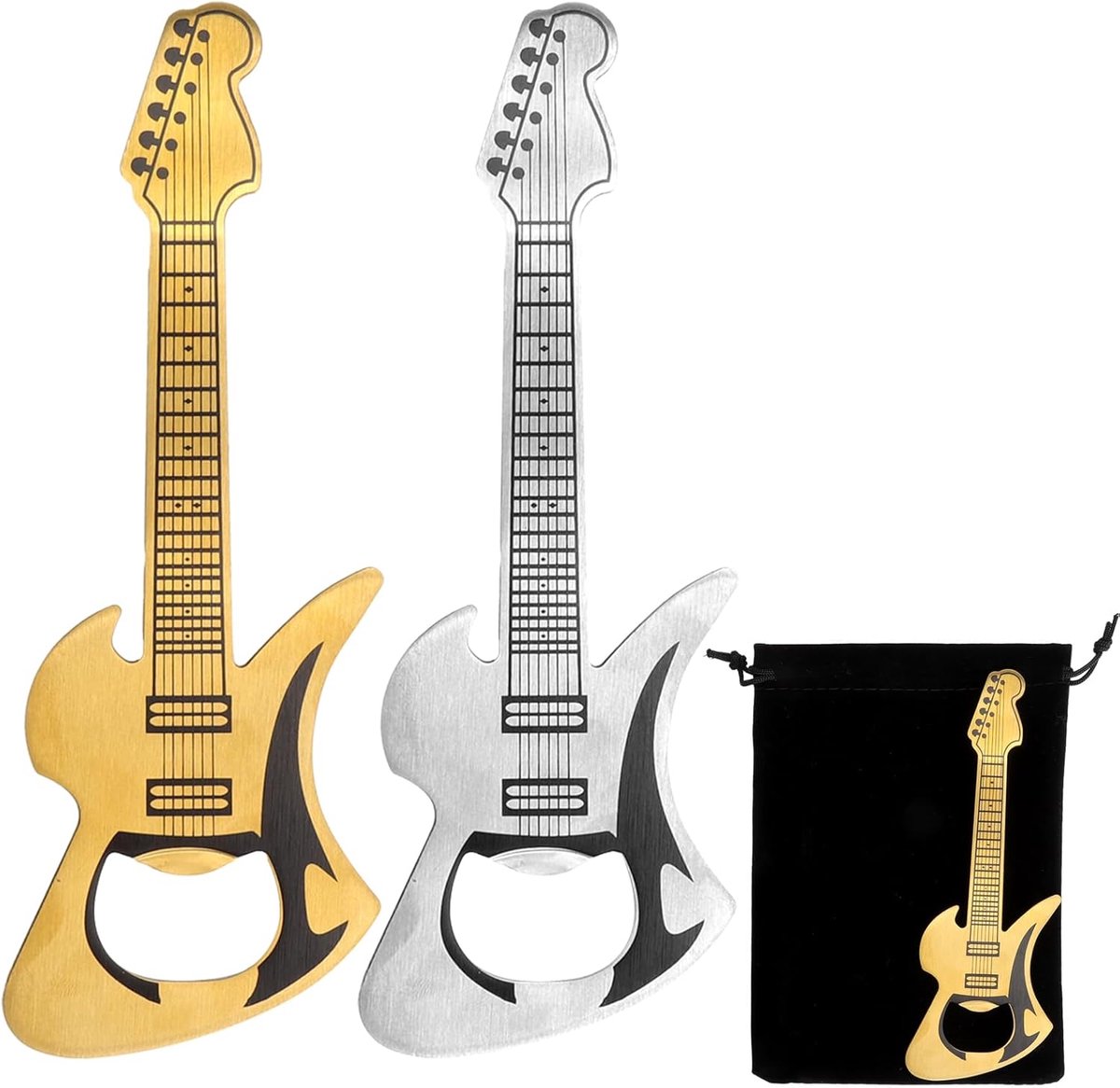 Gitaarflesopener, 2 stuks, vintage flesopener, elektrische gitaarvorm, creatief cadeau, gitaar, cadeaus voor gitaristen, geweldig verjaardagscadeau voor mannen, feest, outdoor