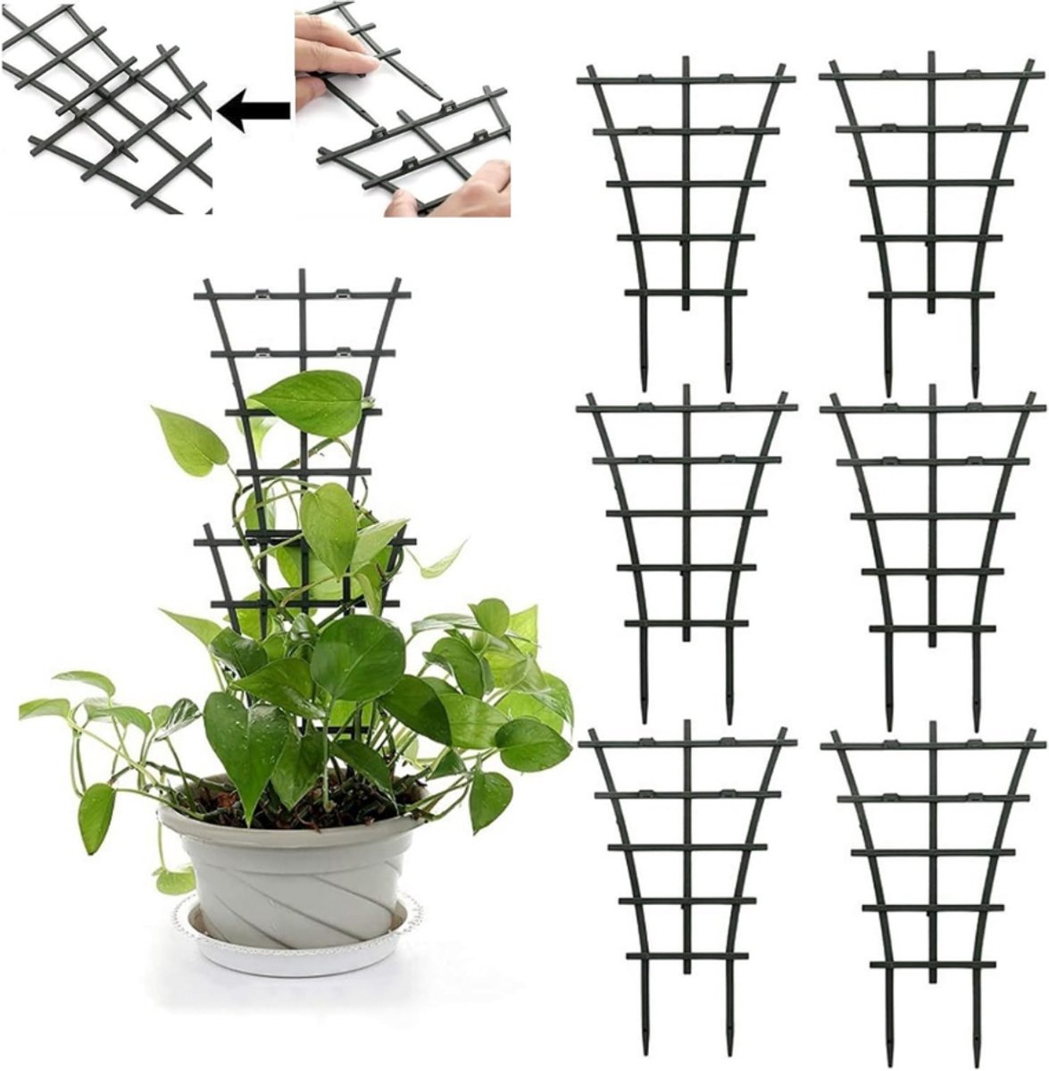 CLVP® Klimrek Planten - Plantensteunen voor Klimplanten - Wandrek voor Buiten - Zwart