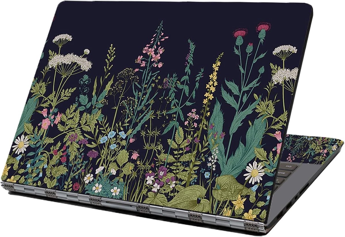 Laptop Skin Sticker voor 13" tot 15.6" Notebooks - Beschermende Vinyl Art Sticker met Bloemenprint voor PC en Laptops