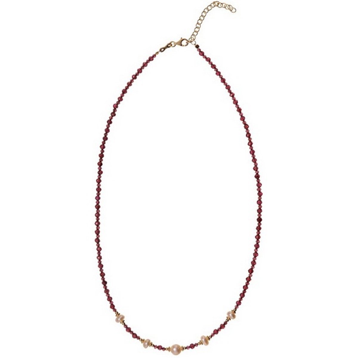 ALISIA AL5177.01.029 GOLD-PLATED KETTING MET RODE GRANAAT EN PARELS 1 STUK