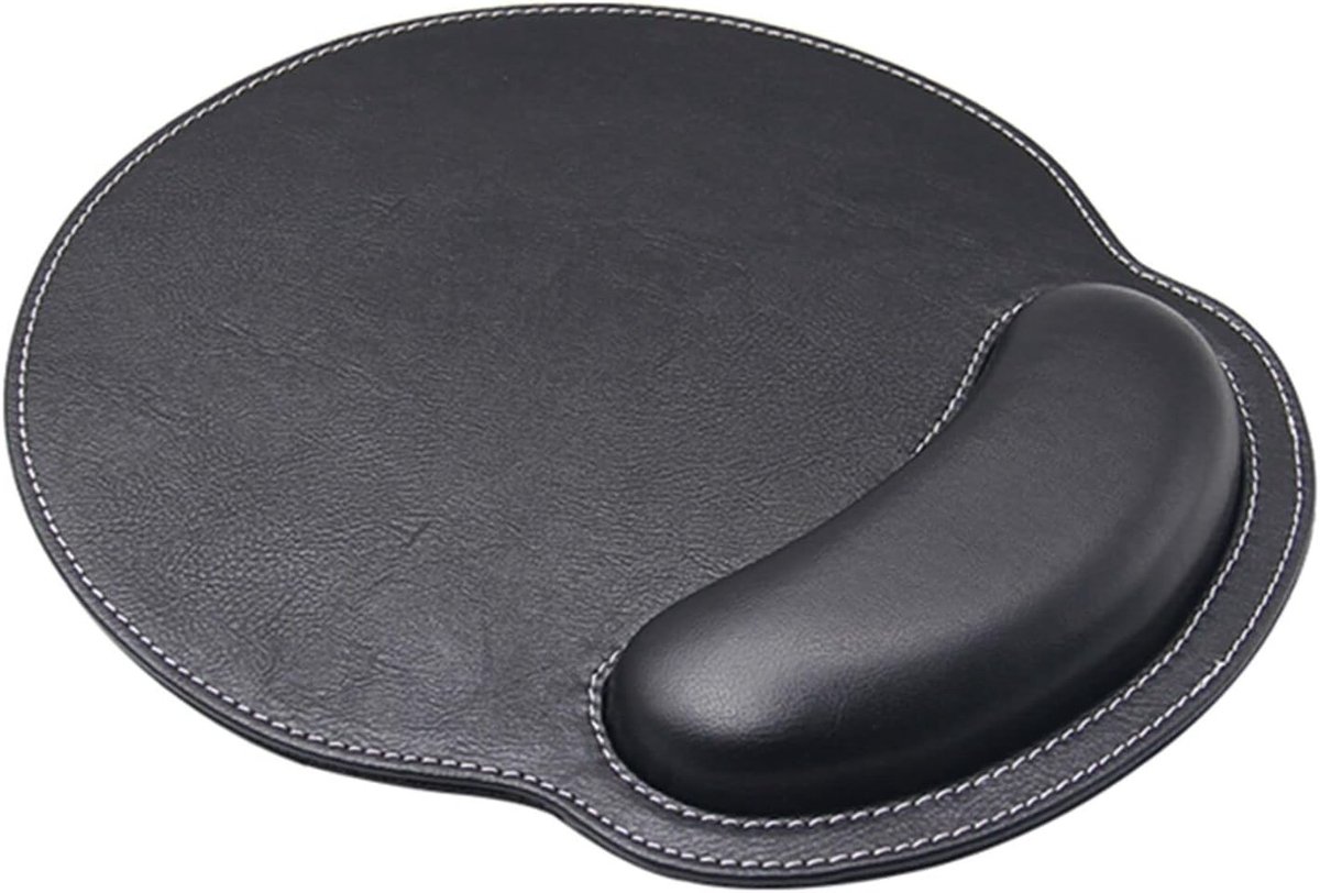 Ergonomische Leer Muismat met Polssteun van Geheugenfoam, Lichtgewicht en Antislip voor Kantoor, Gaming en Thuisgebruik, Vermindert Pijn en Verhoogt Comfort