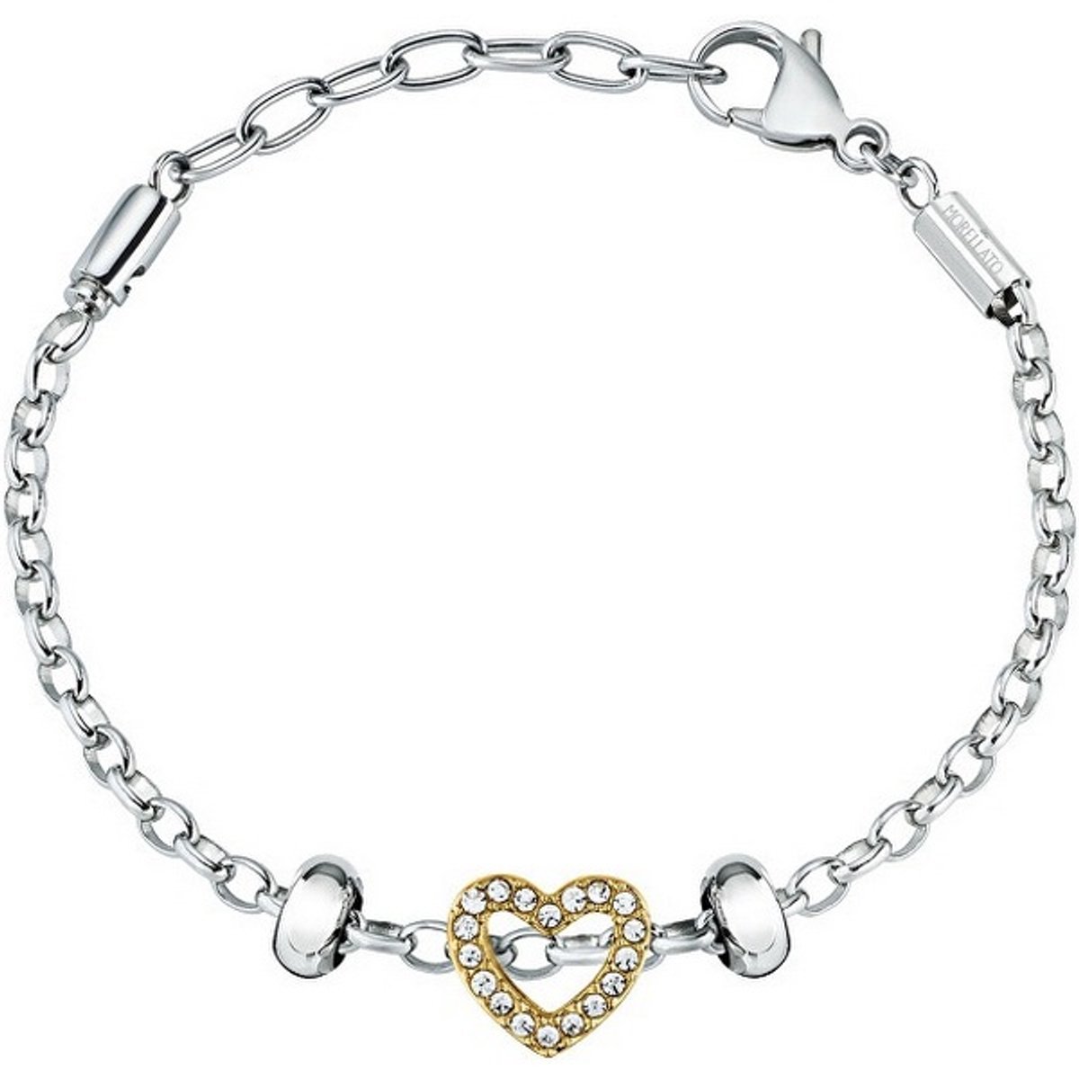MORELLATO DROPS SCZ1396 STAINLESS STEEL ARMBAND MET HARTJES BEDEL EN KRISTALLEN 1 STUK