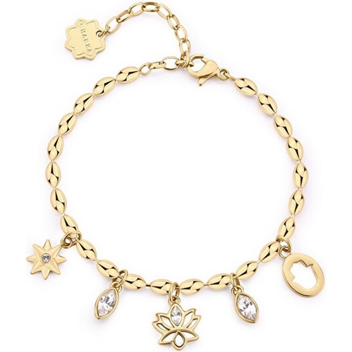 BROSWAY CHAKRA BHKB252 GOLD-PLATED ARMBAND MET BEDELS EN KRISTALLEN 1 STUK