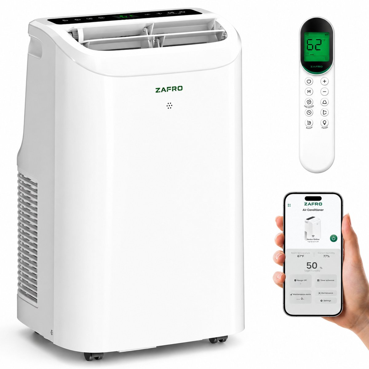 Mobiele airco 10000 BTU stil WiFi, ontvochtiger afstandsbediening 3