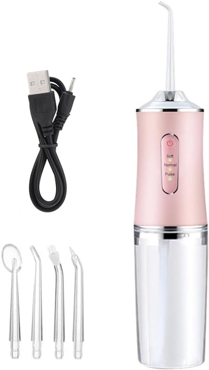 Waterflosser - Flosapparaat -Monddouche - Elektrisch Flosapparaat - Draadloos – USB-C Oplaadbaar - Waterdicht - Tandsteen & Tandplak Verwijderaar - Geschikt voor Gevoelig Tandvlees & Beugels - Roze